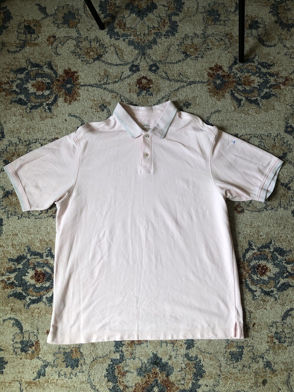 Mens Tommy Bahama Logo Polo Shirt Size XL Pink Cotton Supima Cotton Golf